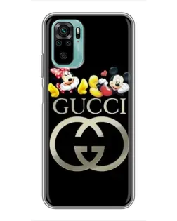 Чехол для Xiaomi Redmi Note 10 с картинкой «Gucci — герои Disney»