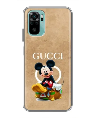 Чехол для Xiaomi Redmi Note 10 с картинкой «Микки Маус Gucci — крафт»