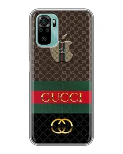 Чехол для Xiaomi Redmi Note 10 с картинкой «Gucci — брендированный десерт»