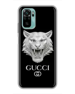 Чохол для Xiaomi Redmi Note 10 з картинкою «Gucci — срібний лев»