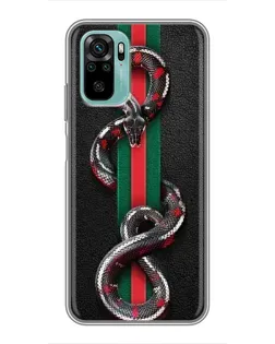 Чохол для Xiaomi Redmi Note 10 з картинкою «Gucci — змія на смузі»