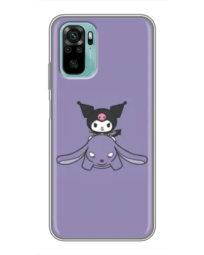 Чохол для Xiaomi Redmi Note 10 з картинкою «Kuromi на ліловому фоні»