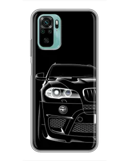 Чехол для Xiaomi Redmi Note 10 с картинкой «Темный силуэт BMW»