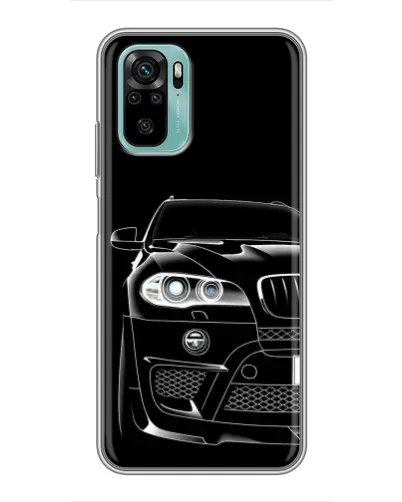 Чехол для Xiaomi Redmi Note 10 с картинкой «Темный силуэт BMW»
