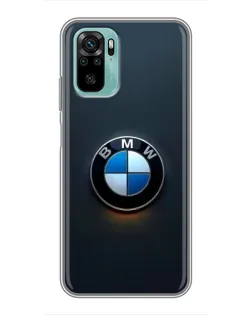 Чехол для Xiaomi Redmi Note 10 с картинкой «Логотип BMW — минимализм»
