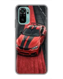 Чехол для Xiaomi Redmi Note 10 с картинкой «BMW на красной дорожке»