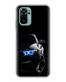 Чехол для Xiaomi Redmi Note 10 с картинкой «BMW — ночной взгляд»