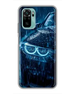 Чехол для Xiaomi Redmi Note 10 с картинкой «BMW под дождем»