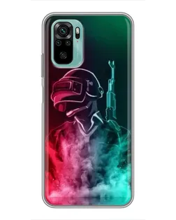 Чохол для Xiaomi Redmi Note 10 з картинкою «PUBG — вогняний воїн»