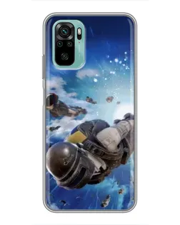 Чохол для Xiaomi Redmi Note 10 з картинкою «Десант PUBG — стрибок»