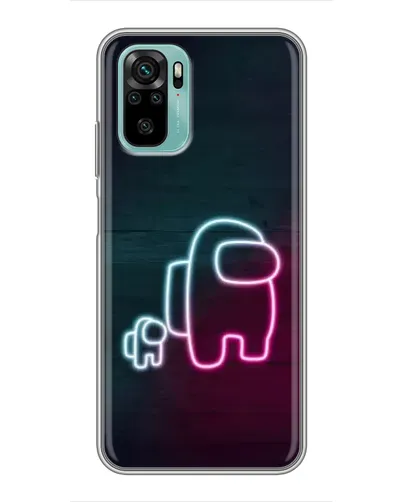 Чехол для Xiaomi Redmi Note 10 с картинкой «Among Us неон-арт»