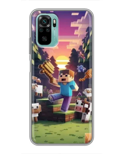 Чехол для Xiaomi Redmi Note 10 с картинкой «Стив на ферме»