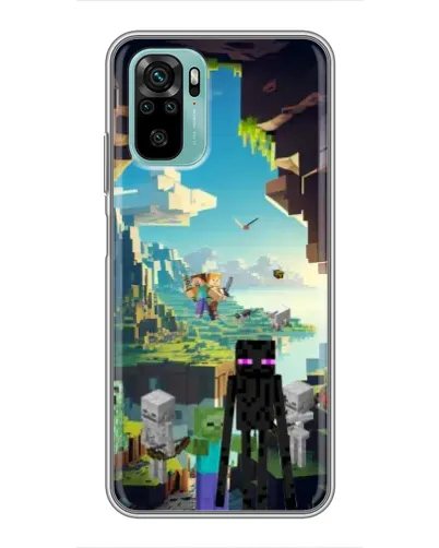 Чехол для Xiaomi Redmi Note 10 с картинкой «Эндермен в лесу»