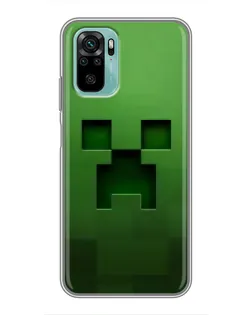 Чехол для Xiaomi Redmi Note 10 с картинкой «Крипер микро-дизайн»