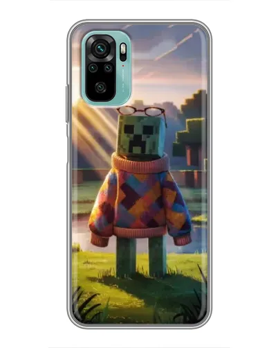 Чехол для Xiaomi Redmi Note 10 с картинкой «Крипер в свитере»