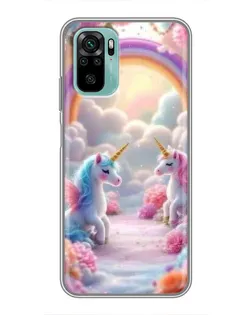 Чехол для Xiaomi Redmi Note 10 с картинкой «Радуга и единороги» Чехол для Xiaomi Redmi Note 10 с картинкой «Радуга и единороги»