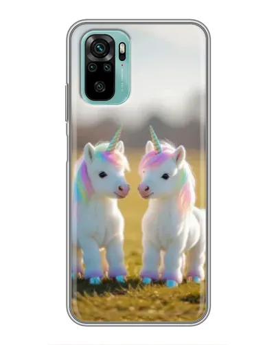 Чехол для Xiaomi Redmi Note 10 с картинкой «Пара единорогов»