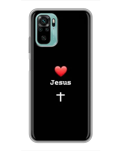 Чехол для Xiaomi Redmi Note 10 с картинкой «Сердце - Jesus» Чехол для Xiaomi Redmi Note 10 с картинкой «Сердце - Jesus»