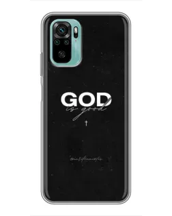 Чехол для Xiaomi Redmi Note 10 с картинкой «GOD — Бог над всем»