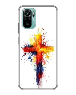 Чехол для Xiaomi Redmi Note 10 с картинкой «Акварельный крест»