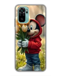 Чехол для Xiaomi Redmi Note 10 с картинкой «Микки с тюльпанами» Чехол для Xiaomi Redmi Note 10 с картинкой «Микки с тюльпанами»