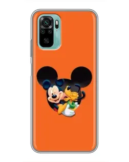 Чехол для Xiaomi Redmi Note 10 с картинкой «Сердце Микки Минни»