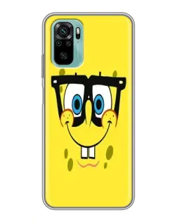 Чехол для Xiaomi Redmi Note 10 с картинкой «Минималистичный Спанч Боб»
