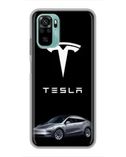 Чохол для Xiaomi Redmi Note 10 з картинкою «Tesla Model Y»