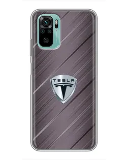 Чохол для Xiaomi Redmi Note 10 з картинкою «Металева текстура Tesla»