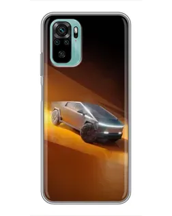 Чохол для Xiaomi Redmi Note 10 з картинкою «Cybertruck у пустелі»