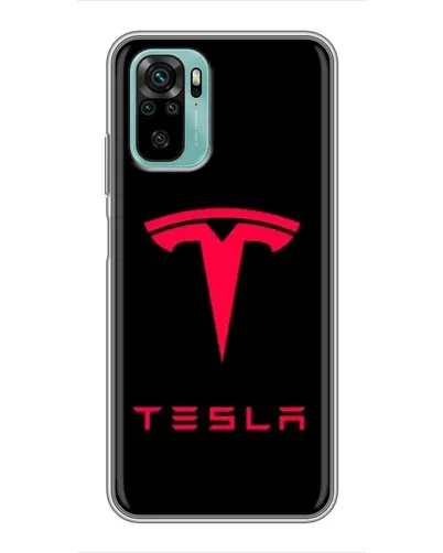 Чохол для Xiaomi Redmi Note 10 з картинкою «Tesla Red Logo»