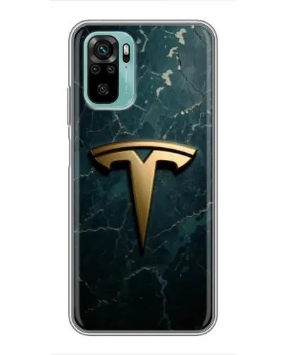 Чохол для Xiaomi Redmi Note 10 з картинкою «Мармурова Tesla Gold»