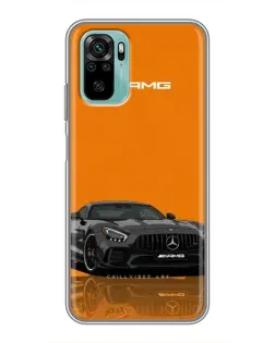 Чохол для Xiaomi Redmi Note 10 з картинкою «Помаранчевий Mercedes AMG»