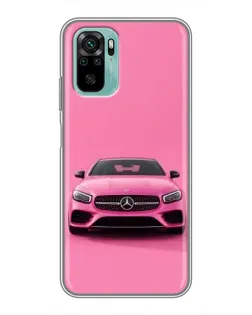 Чехол для Xiaomi Redmi Note 10 с картинкой «Розовый Mercedes AMG»