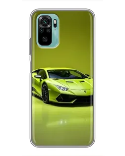 Чохол для Xiaomi Redmi Note 10 з картинкою «Салатовий Lamborghini Huracan»