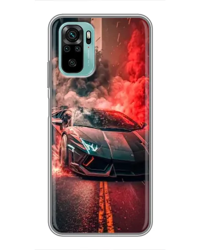 Чохол для Xiaomi Redmi Note 10 з картинкою «Lamborghini червоний дим»