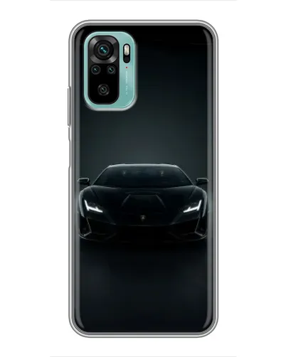 Чохол для Xiaomi Redmi Note 10 з картинкою «Чорний Lamborghini Aventador»