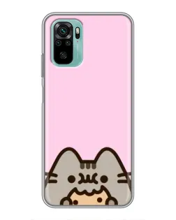 Чохол для Xiaomi Redmi Note 10 з картинкою «Pusheen та печиво»