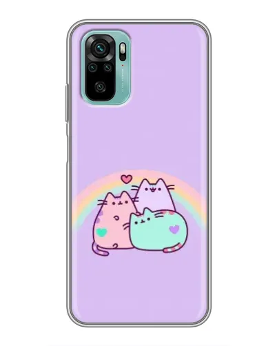 Чехол для Xiaomi Redmi Note 10 с картинкой «Радужные Пушины»