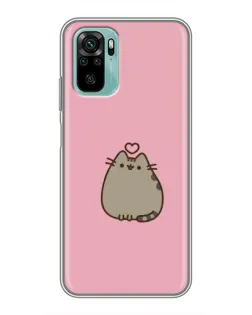 Чехол для Xiaomi Redmi Note 10 с картинкой «Pusheen сердце»