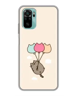 Чехол для Xiaomi Redmi Note 10 с картинкой «Пушин на шариках»