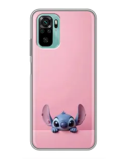 Чехол для Xiaomi Redmi Note 10 с картинкой «Stitch выглядывает»