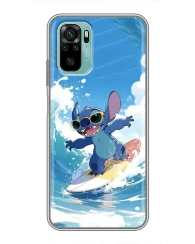 Чехол для Xiaomi Redmi Note 10 с картинкой «Стич на волне»