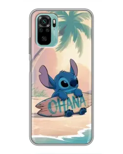 Чехол для Xiaomi Redmi Note 10 с картинкой «Стич на серфе»