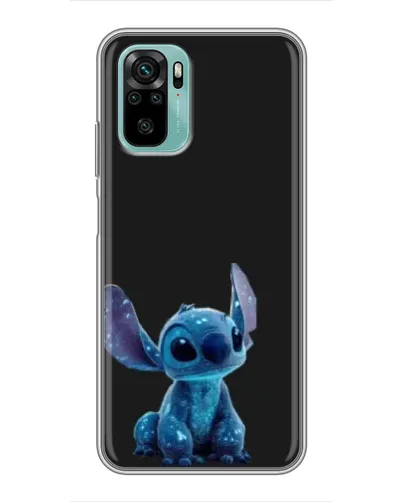 Чехол для Xiaomi Redmi Note 10 с картинкой «Стич на черном»