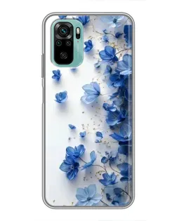 Чохол для Xiaomi Redmi Note 10 з картинкою «Блакитний квітковий каскад»