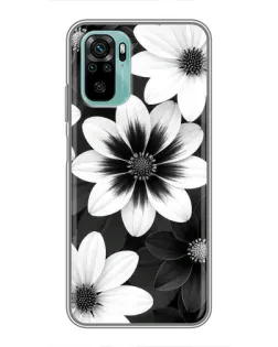 Чохол для Xiaomi Redmi Note 10 з картинкою «Монохромні айстри»