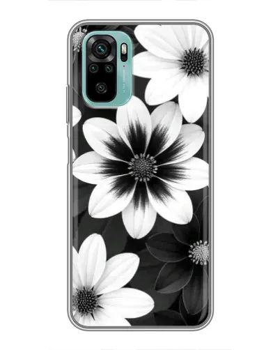 Чохол для Xiaomi Redmi Note 10 з картинкою «Монохромні айстри»