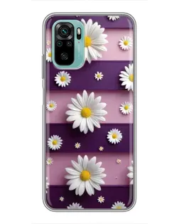 Чохол для Xiaomi Redmi Note 10 з картинкою «Ромашки на фіолетовому»