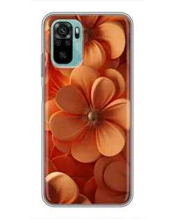 Чохол для Xiaomi Redmi Note 10 з картинкою «Помаранчева макро квітка»